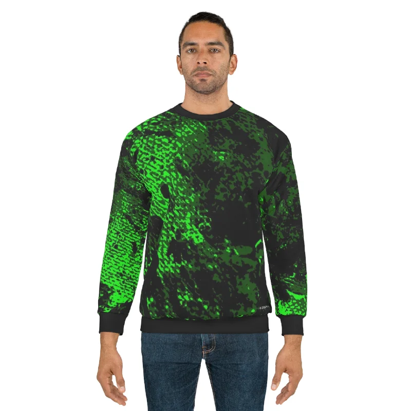 fitness hoodie for training"Mystic Cube" (Cosmic Fusion - Emerald Green) - Unisex Sweatshirt