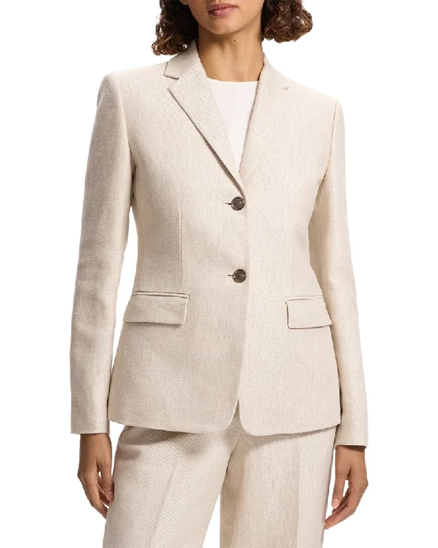 Great Deals relaxed winter jacketTheory Slim Linen Blazer