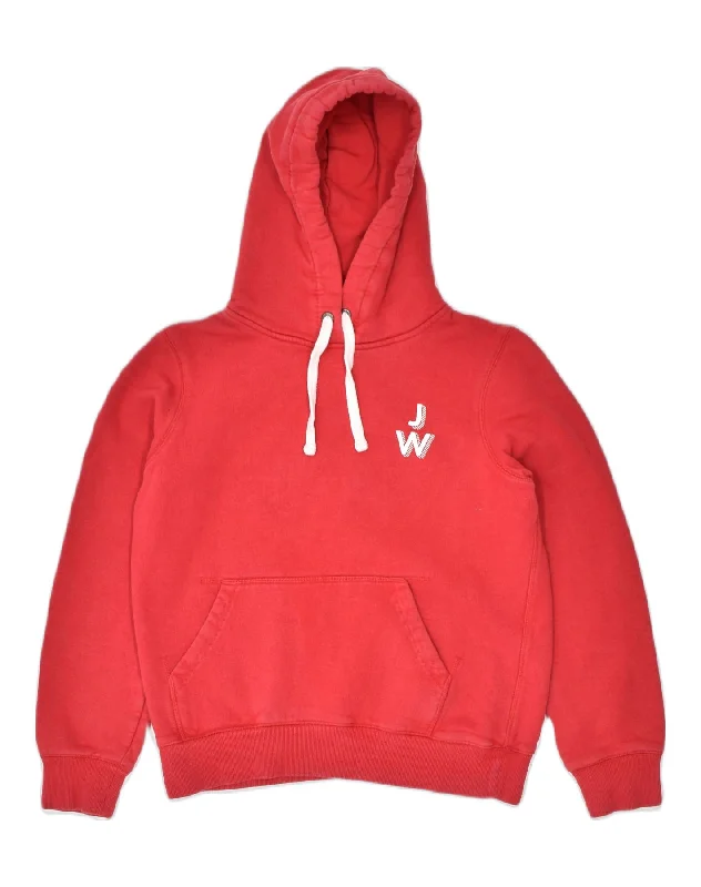 oversized hooded sweatshirtJACK WILLS Womens Graphic Hoodie Jumper UK 12 Medium Red Cotton