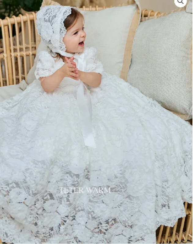 wrap dressLace Christening Gown