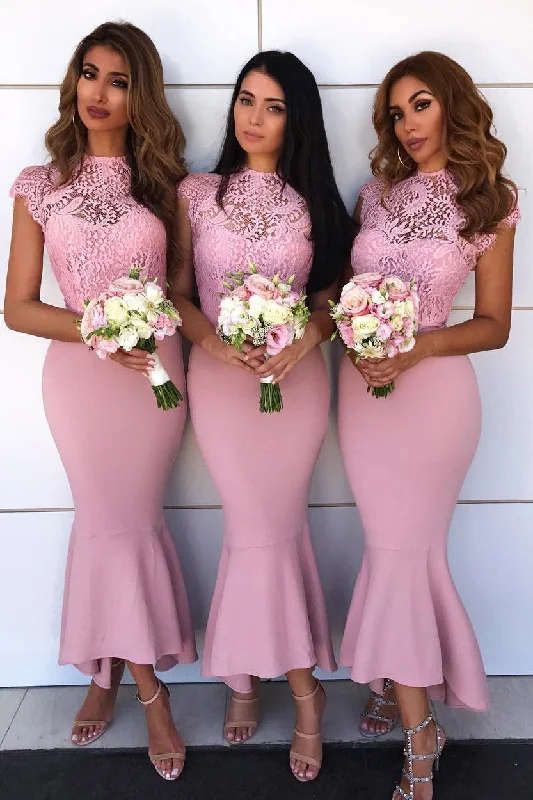 Special Offer chic shift dressElegant Mermaid Long Pink Bridesmaid Dress