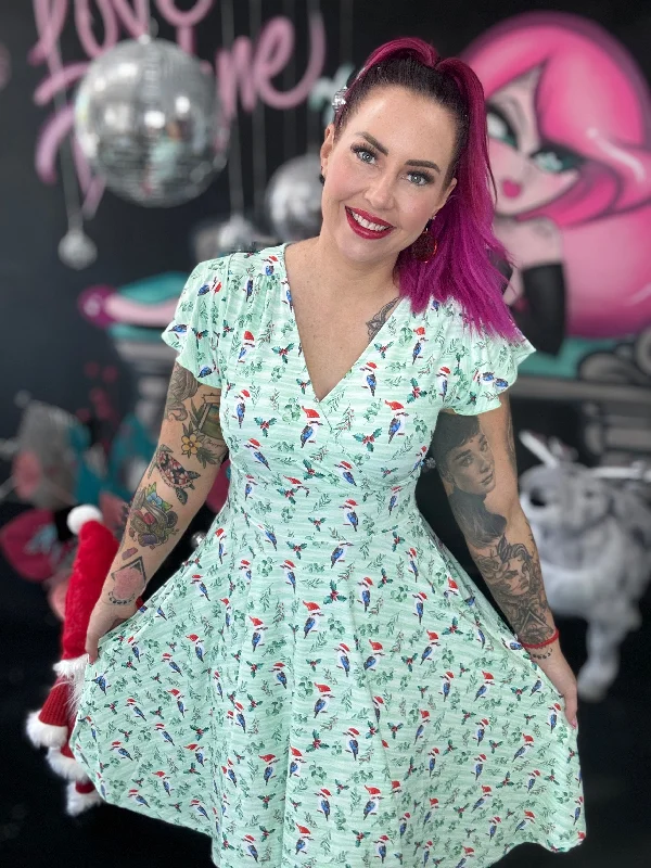 Discount Days wrap-around dressMimi Swing Dress in Santa's Bushman's Clock