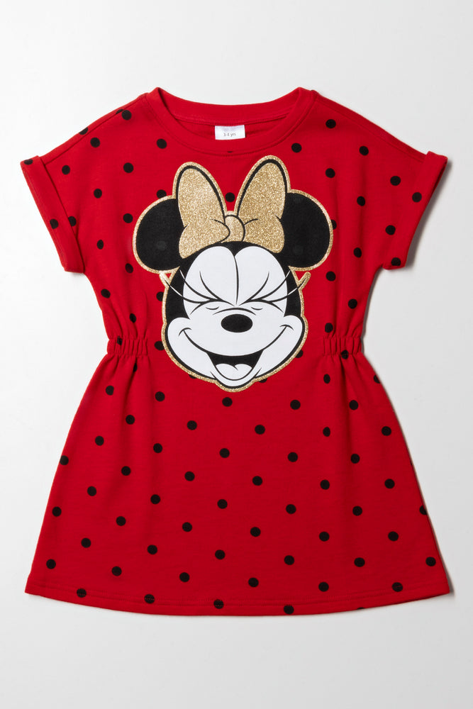 puff sleeve dressMinnie Mouse Turn Up Sleeve Dress Red