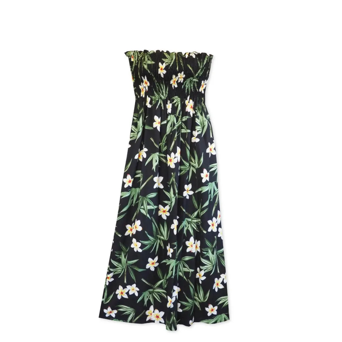 Deep Discounts Pipiwai Black Maxi Hawaiian Dress