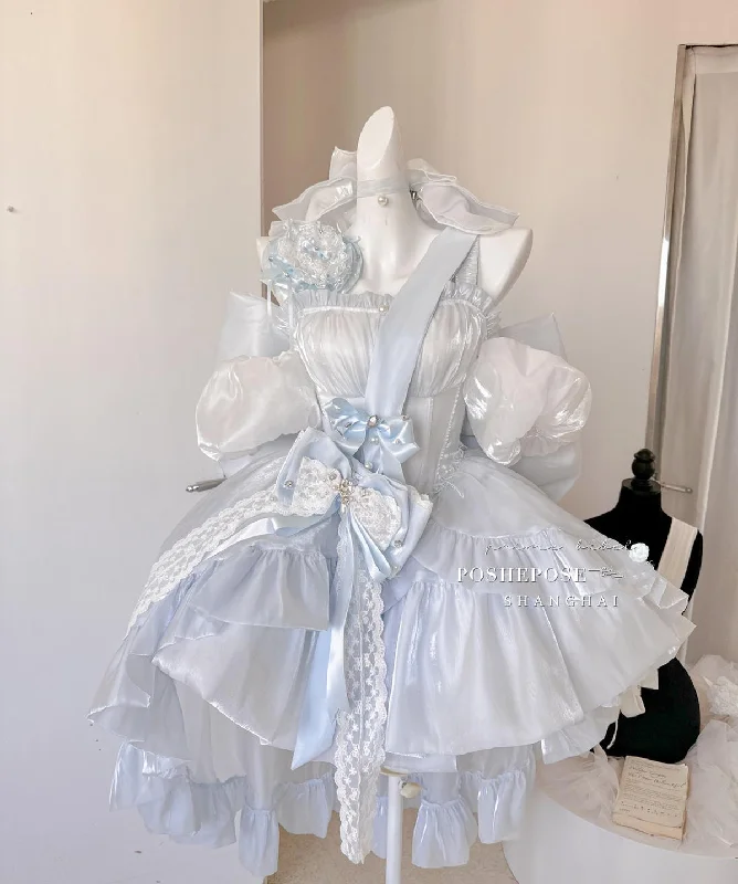 Price Meltdown trendy mini dressPOSHEPOSE~Elegant Lolita Jumper Dress Chiffon Dress High-end