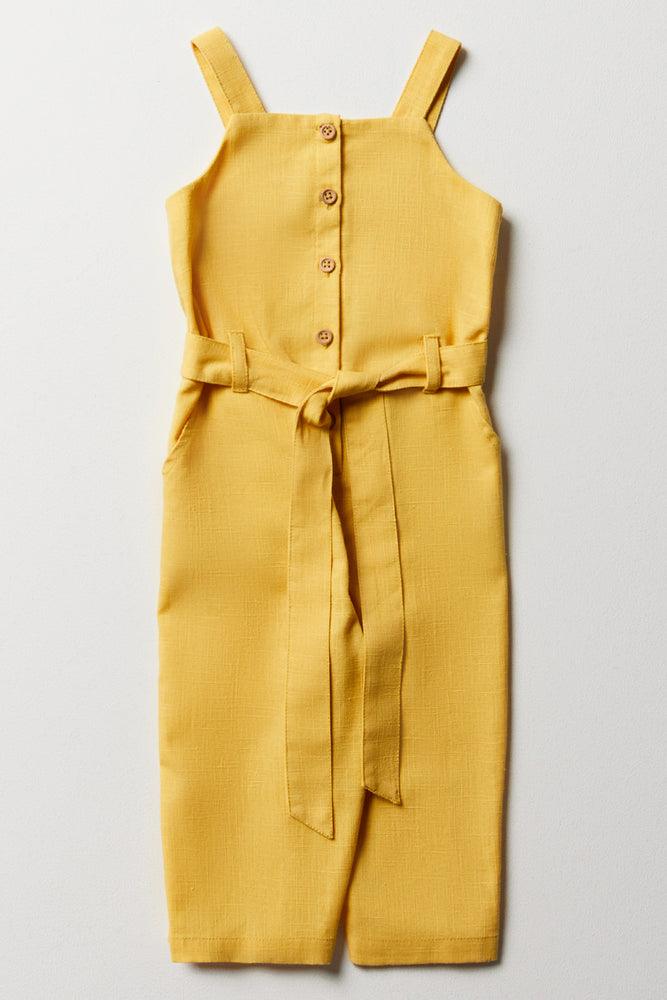 elegant maxi dressBelted Strappy Jumpsuit Yellow