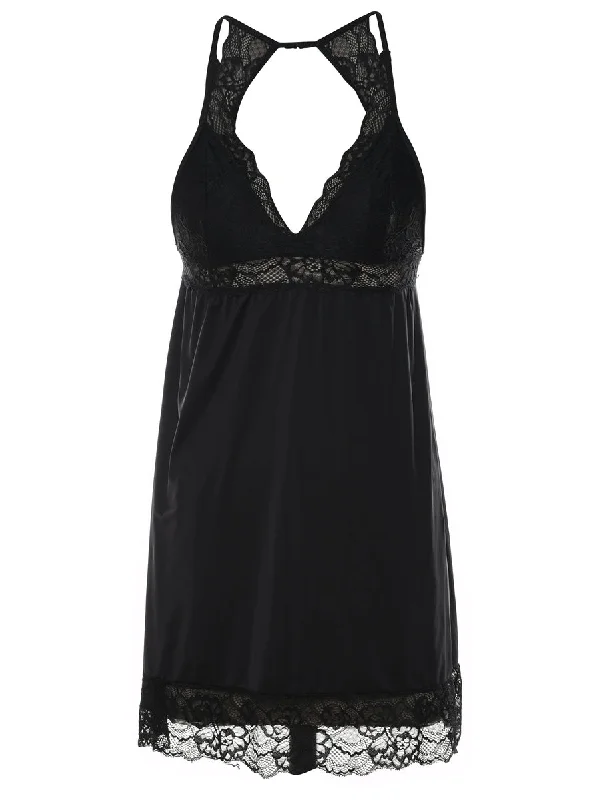 Exclusive Deal high-fashion coatClassic Black Lace Babydoll - S