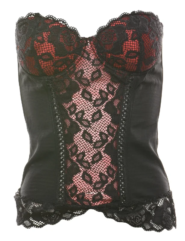 Savings Event chic outerwearBlack & Red Classic Lace Corset - S