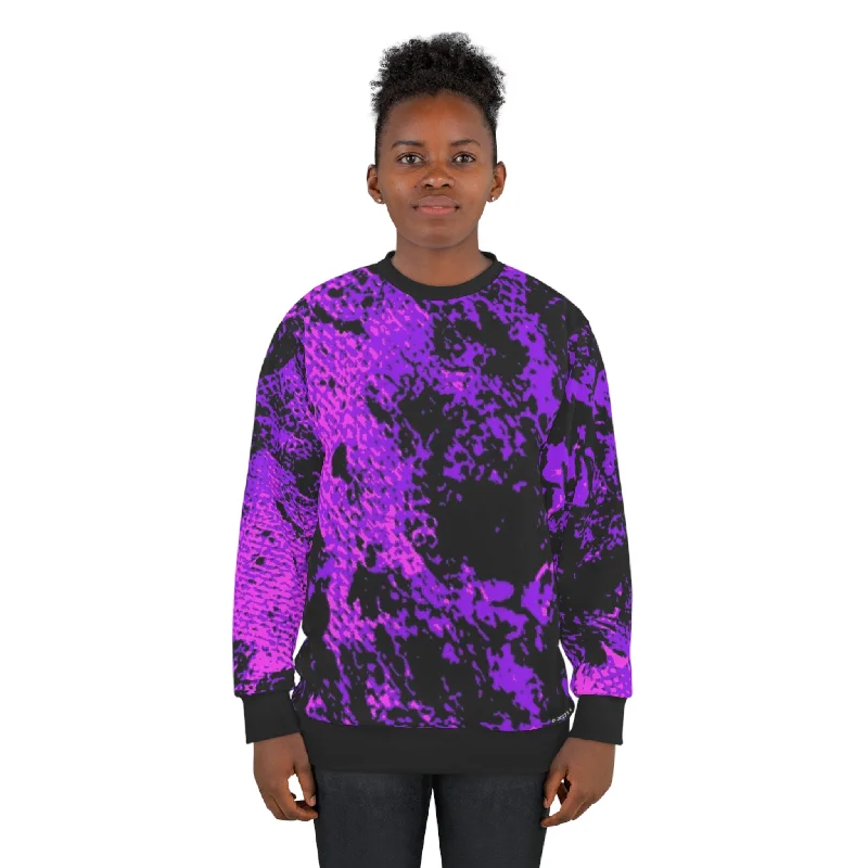 comfortable athletic sweatshirt"Mystic Cube" (Cosmic Fusion - Violet/Hot Pink) - Unisex Sweatshirt