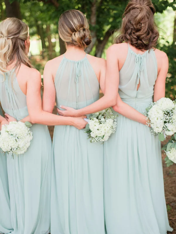 Great Bargains formal dressGorgeous A-line Sage Long Chiffon Bridesmaid Dress