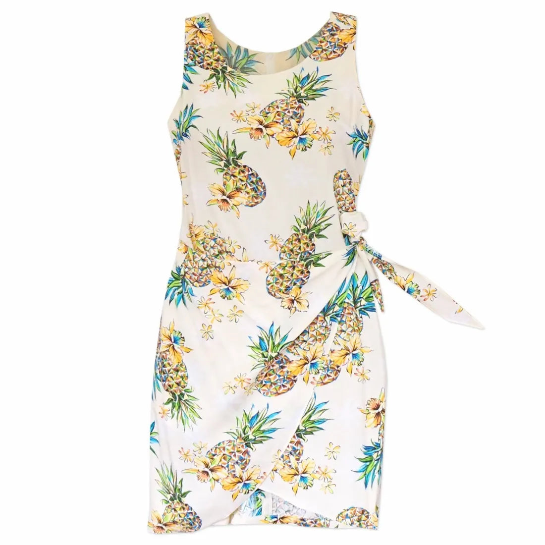 Savings Bonanza Pineapple Cream Honi Hawaiian Dress