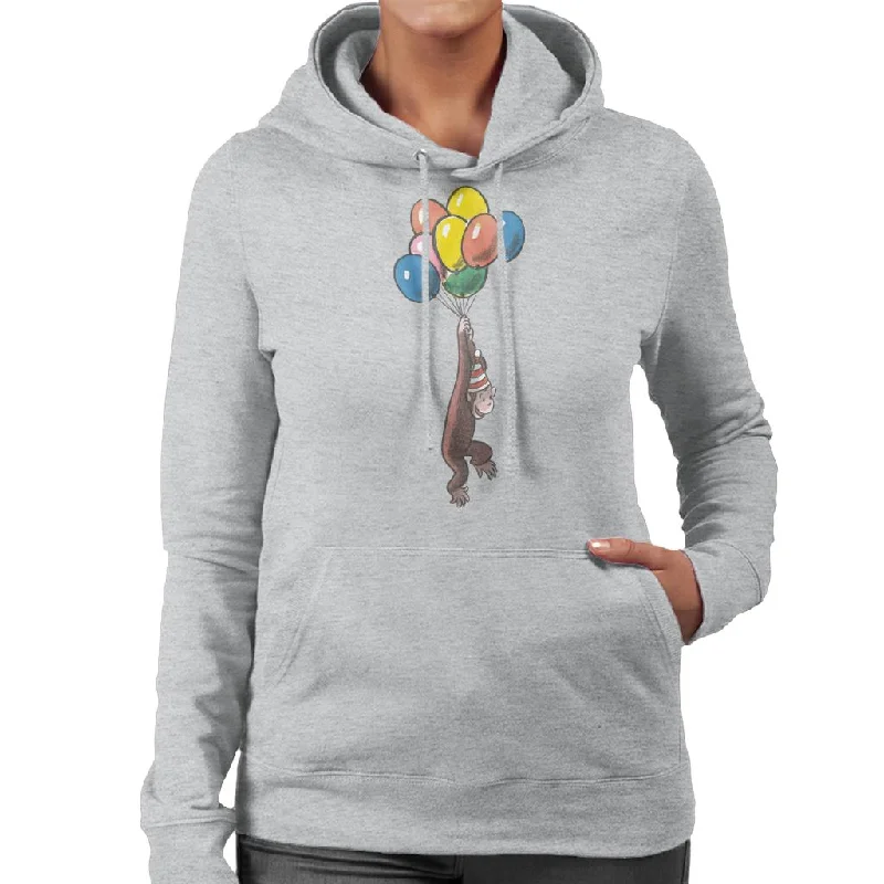 classic hoodieCurious George Balloon Flying Hat Women's Hooded Sweatshirt