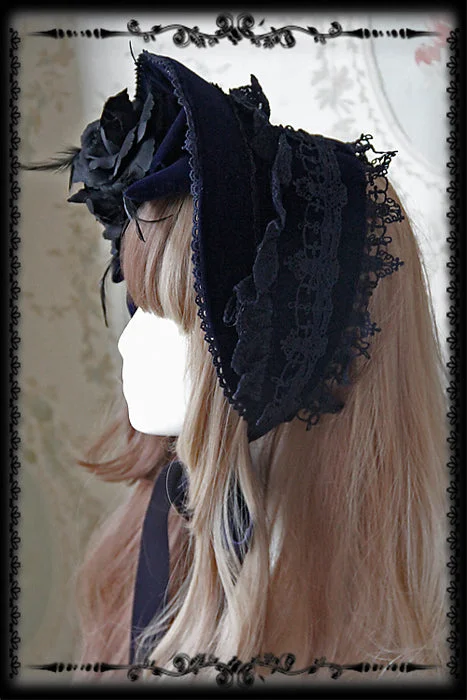 navy blue bonnet without flowers