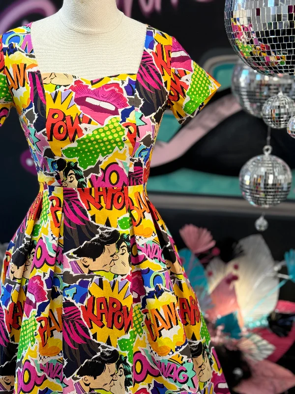 Factory Direct Sale playful dressPixie Sweetheart Dress in Comic Print