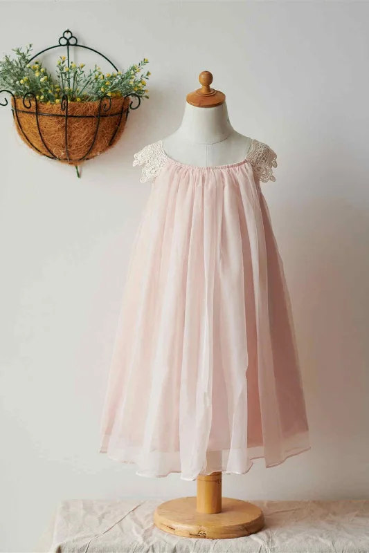 Price Smash floral wrap dressPearl Pink Cute Flower Girl Dress