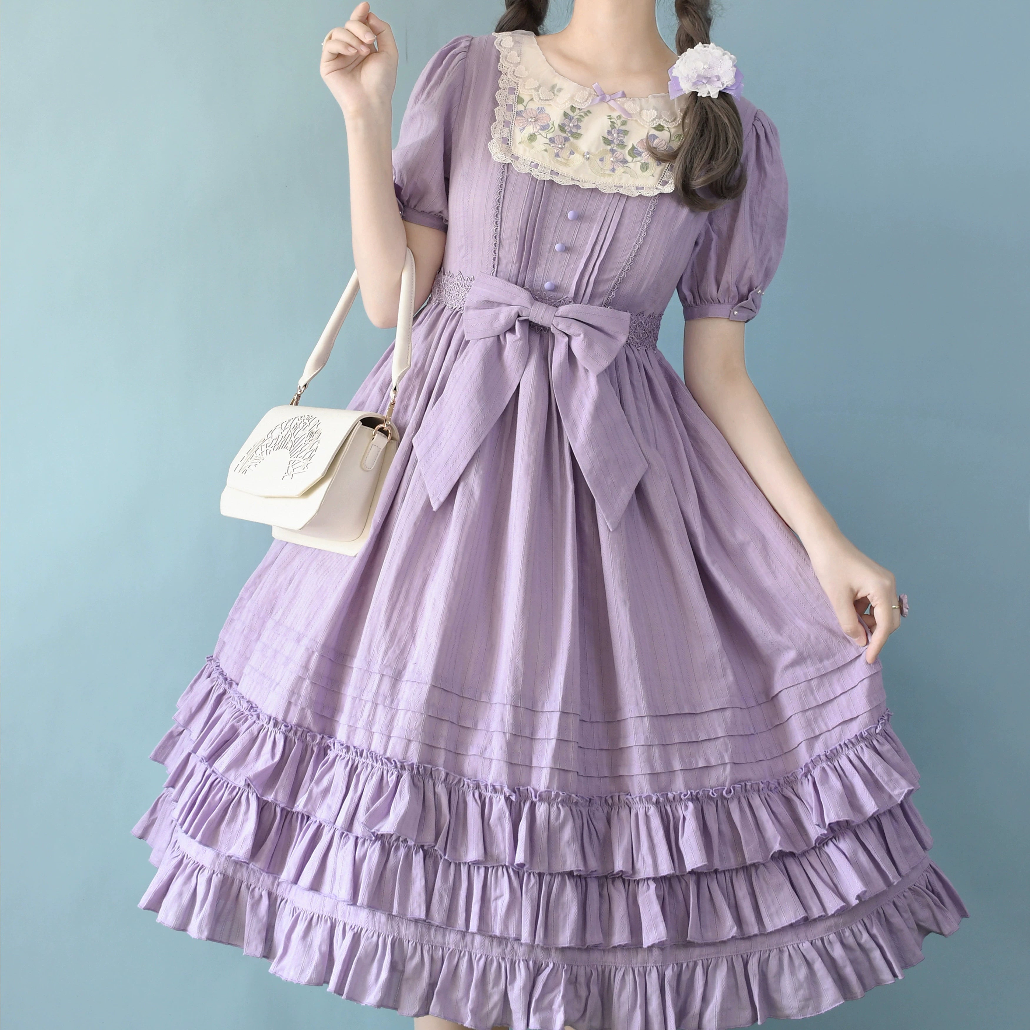 Blowout Sale romantic dress(BFM)Strawberry Witch~Nerry~Sweet Lolita Embroidered OP Dress Multicolors
