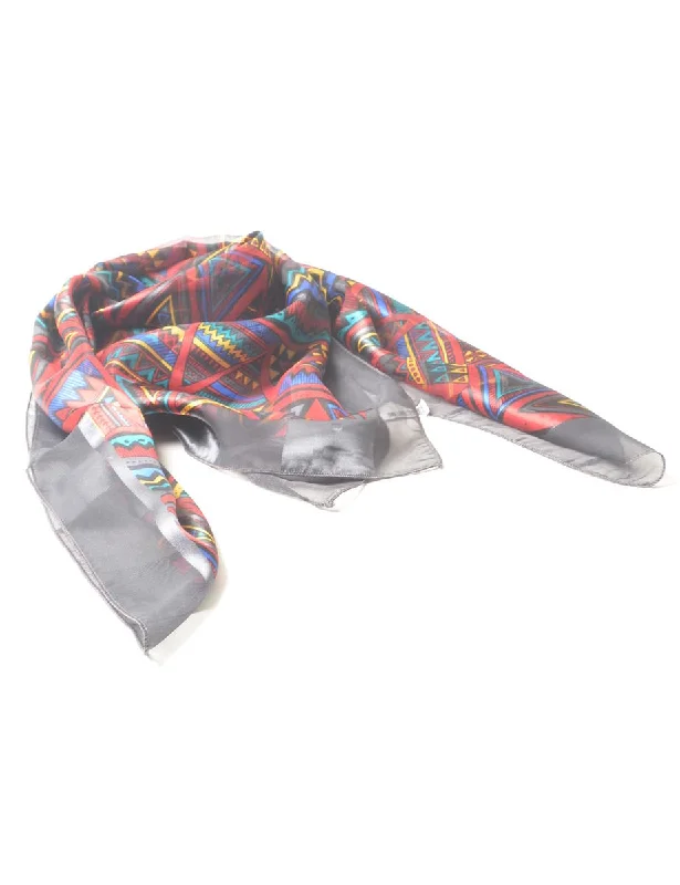 cozy winter coatGeometric Pattern Head Scarf - L