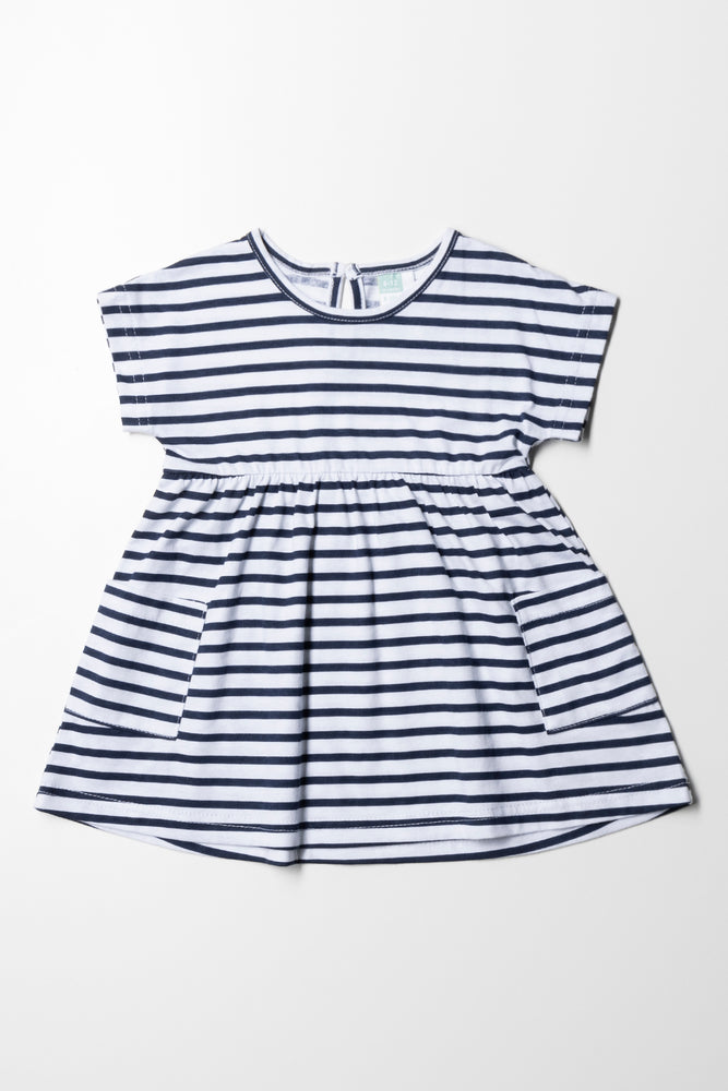 bohemian dressPocket Dress Navy Stripes White