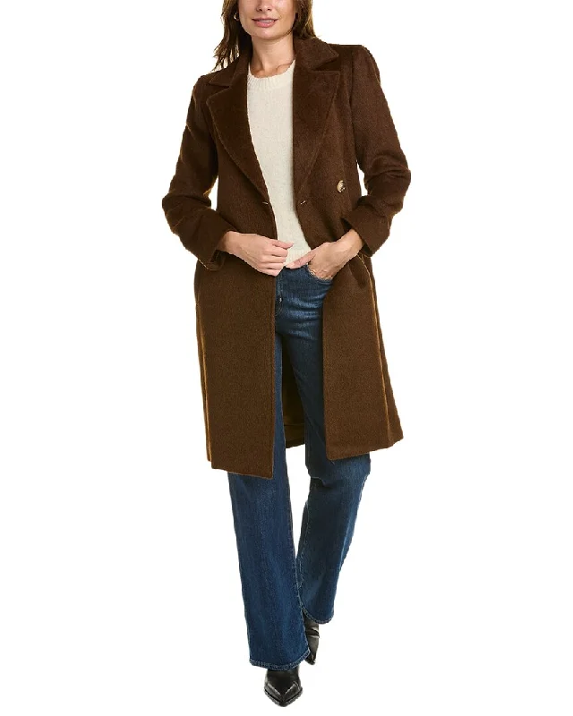 Major Savings trendy jacketSofiacashmere Belted Alpaca & Wool-Blend Coat