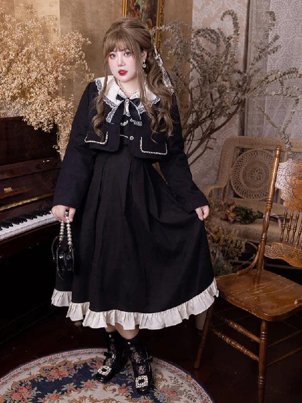 Bonus Savings textured dress(Buy for me) Yingtang~Plus Size Lolita French Retro Dress Set