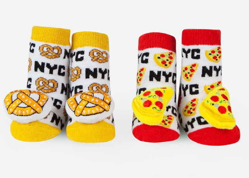 Epic Deals satin dressWaddle NYC Pizza and Pretzel Rattle Socks