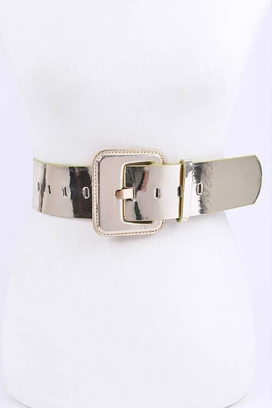 Discount Mania casual slip dressMetallic Fashion Belt - Gold