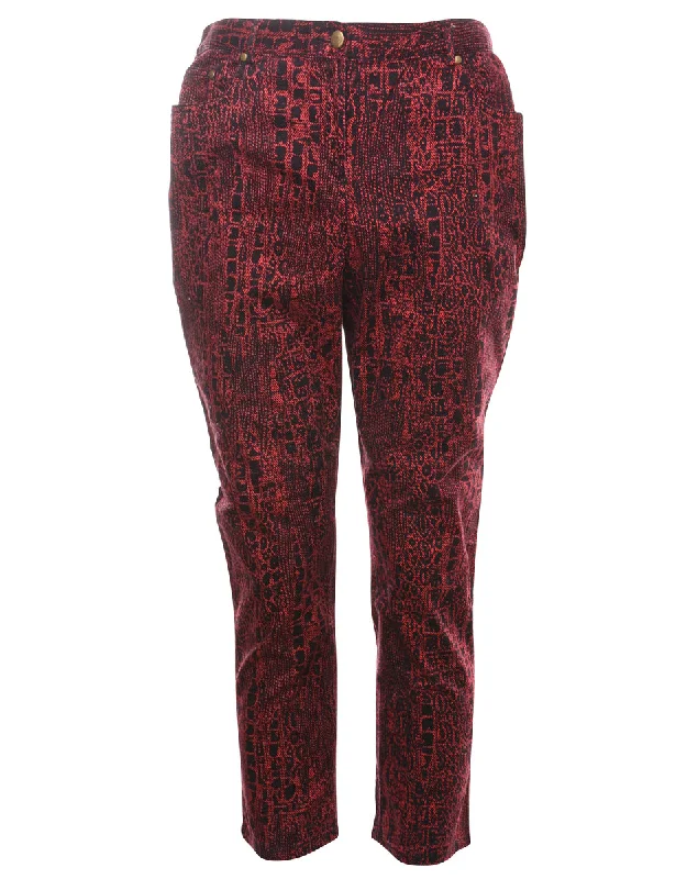 premium coatSnakeskin Pattern Red & Black Denim Trousers - W33 L27