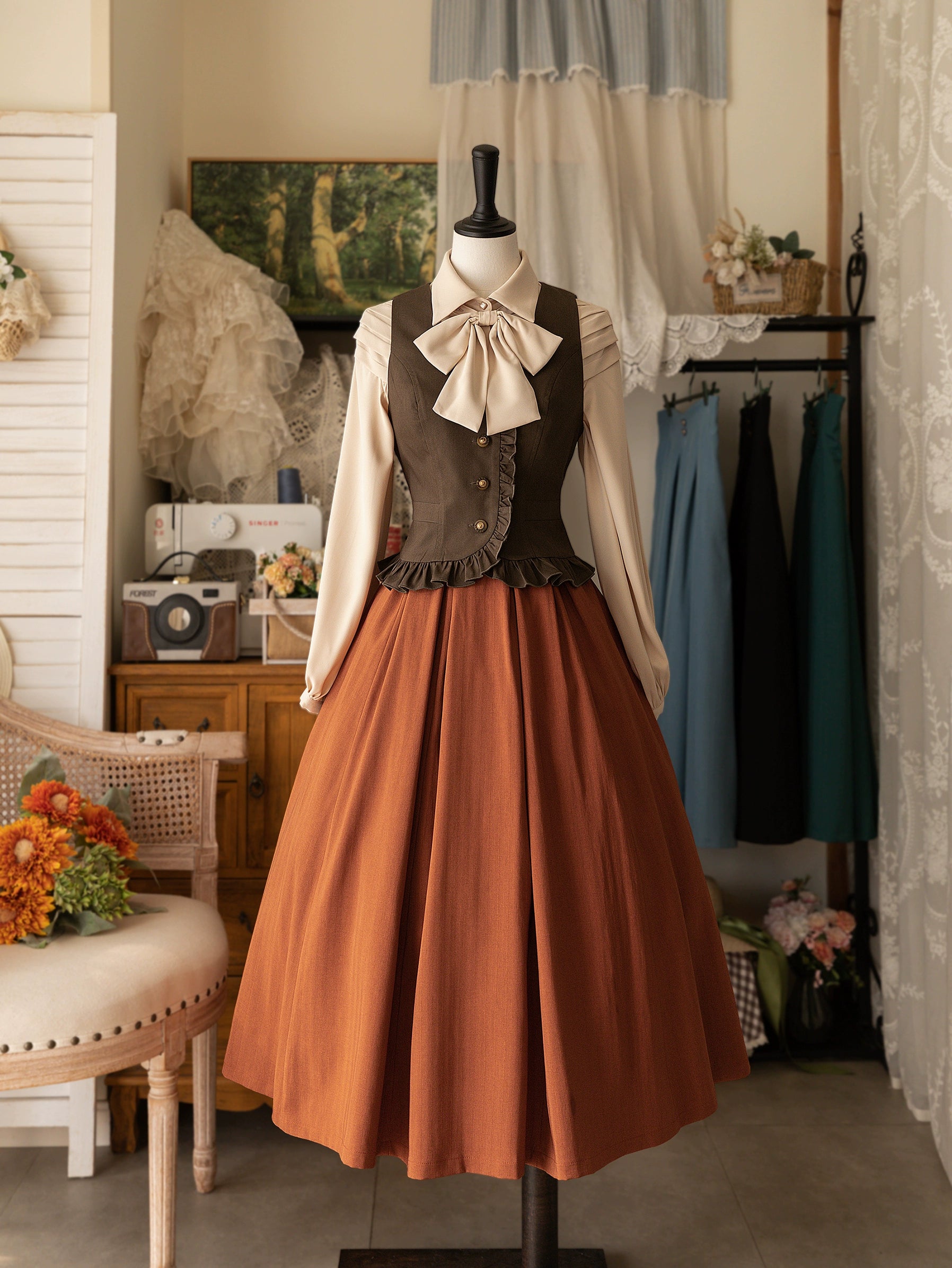 statement dressForest Wardrobe~Forest basket~Classic Elegant Lolita SK Spring Autumn Versatile Skirt