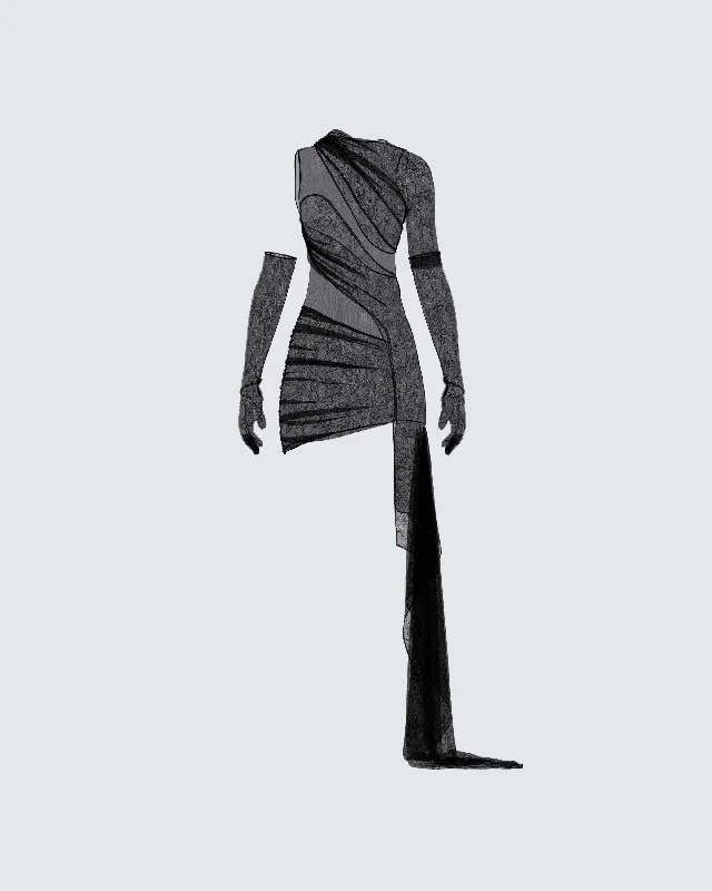 New Deals summer dressSerena Black Mini Dress and Gloves