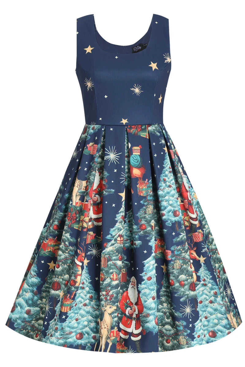 Today's Special ruched dressAmanda Christmas Santa Dress in Blue