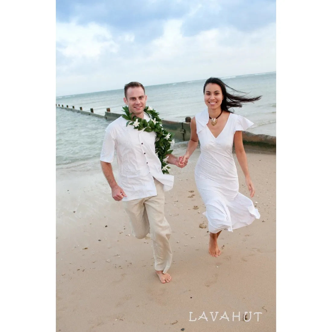 Deal Frenzy Ulu White Pauahi Hawaiian Wedding Dress