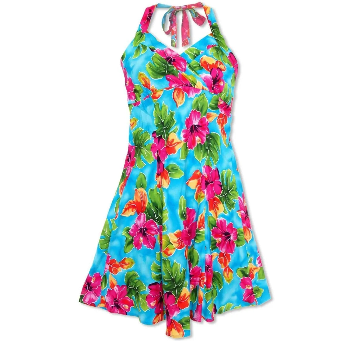 Flash Sale Hoopla Blue Napali Hawaiian Halter Dress