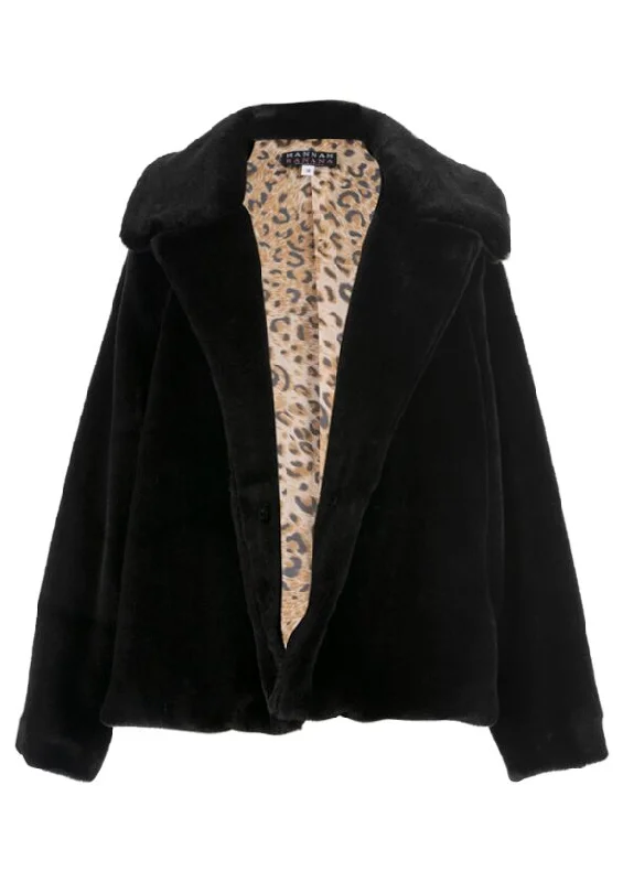 Weekend Special mini dressHannah Banana Black Faux Fur