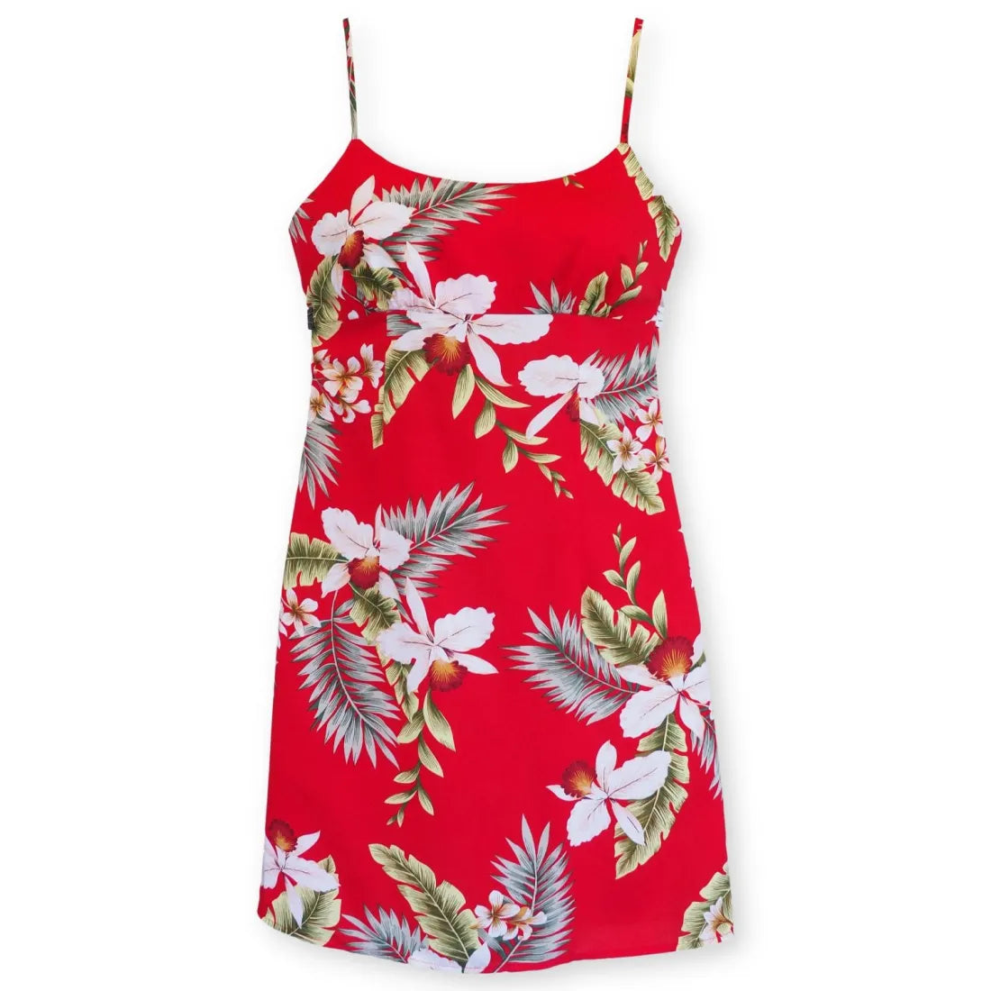 Extra Savings Volcanic Red Skinny Strap Short Hawaiian Dress