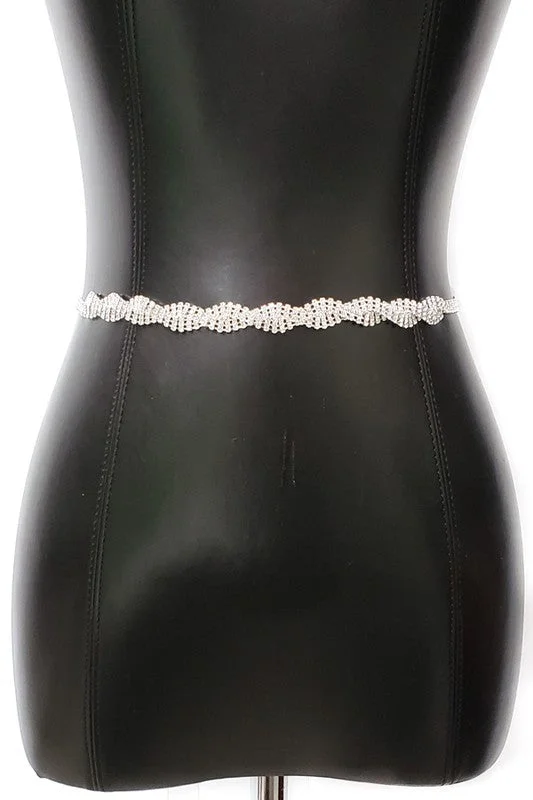 Deal Frenzy denim dressRhinestone Twist Belt