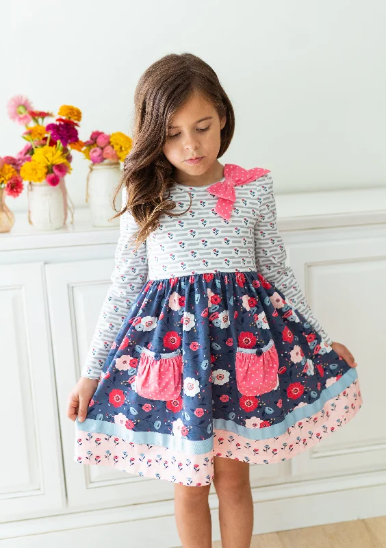 ruffle dressDream Come Blue Bow Dress