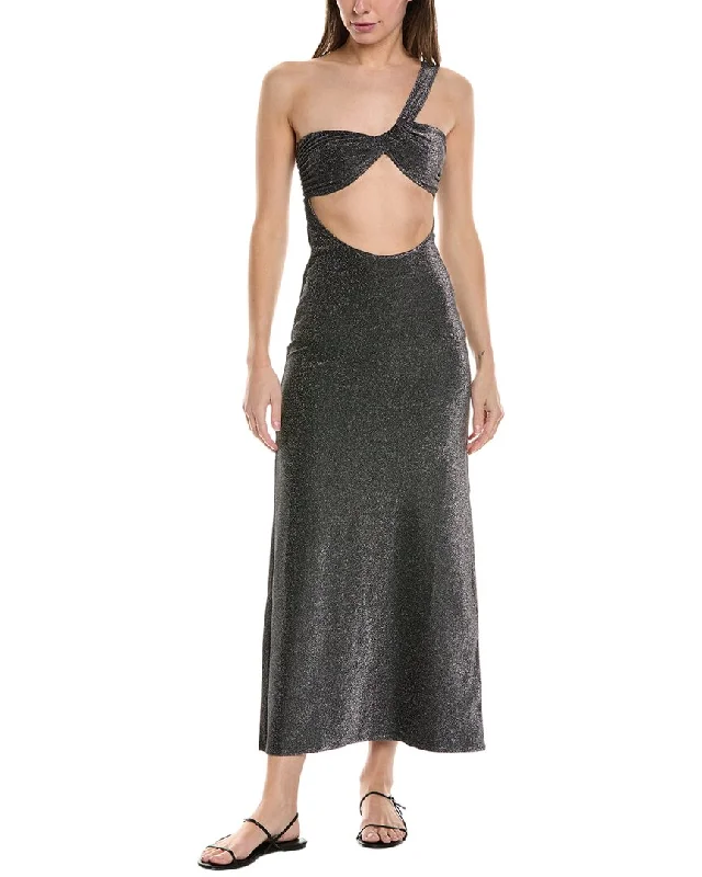 Price Smash casual evening dressWeWoreWhat Ruched Asymmetrical Knit Maxi Dress