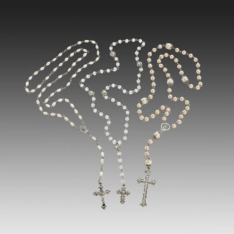 cocktail party dressCrystal Rosary Beads