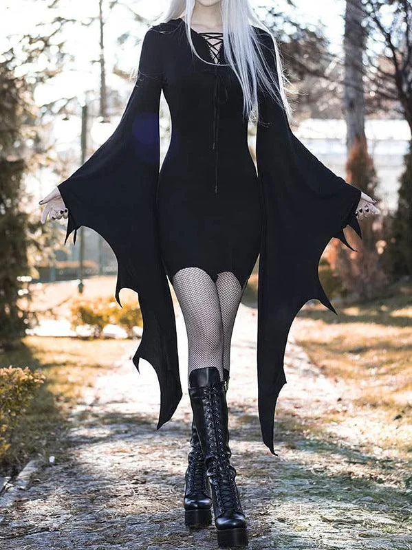 Markdowns romantic dressWomen Gothic Vintage Slim Hooded Nienna Dress