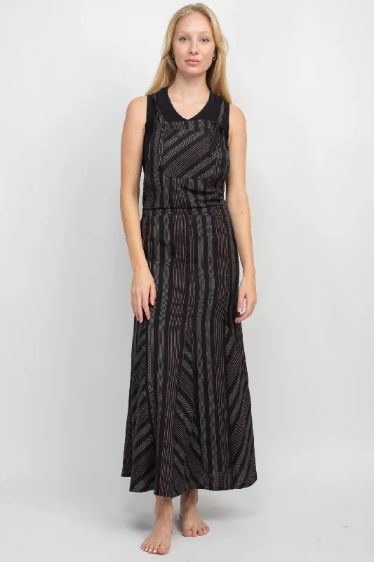 New Markdowns Striped Twirl Skirt Overall