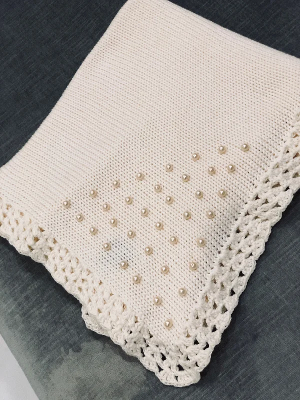 v-neck dressIvory Crochet Pearl Blanket