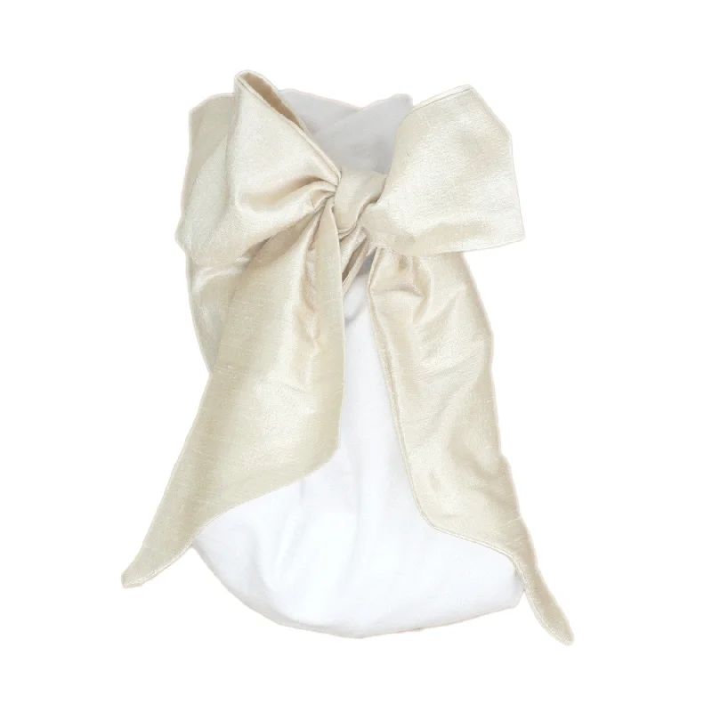 Special Price layered dressSwaddle Bow in Pearl Strand Silk