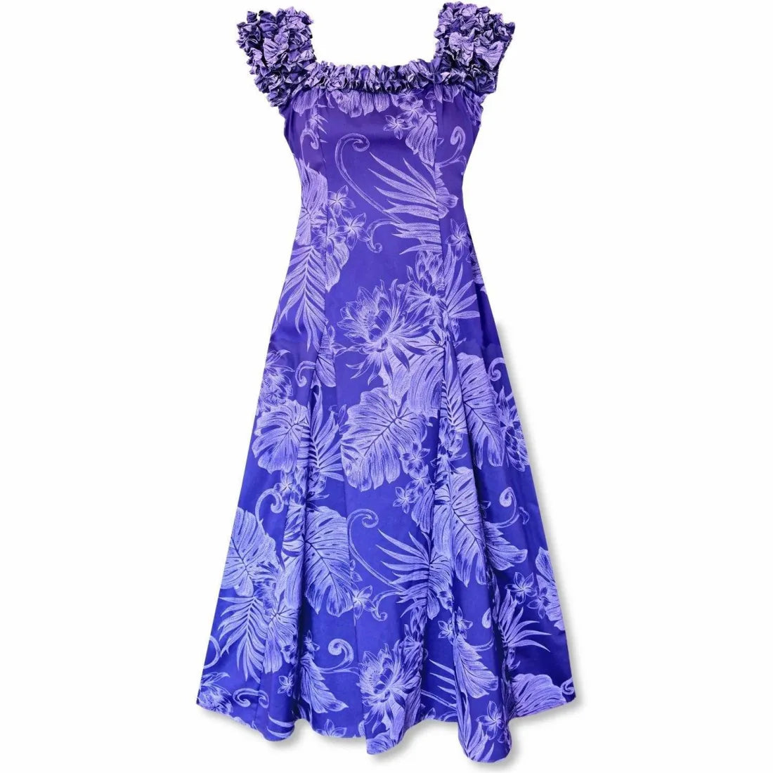 Early Bird Discount Monstera Cereus Purple Leilani Hawaiian Muumuu Dress