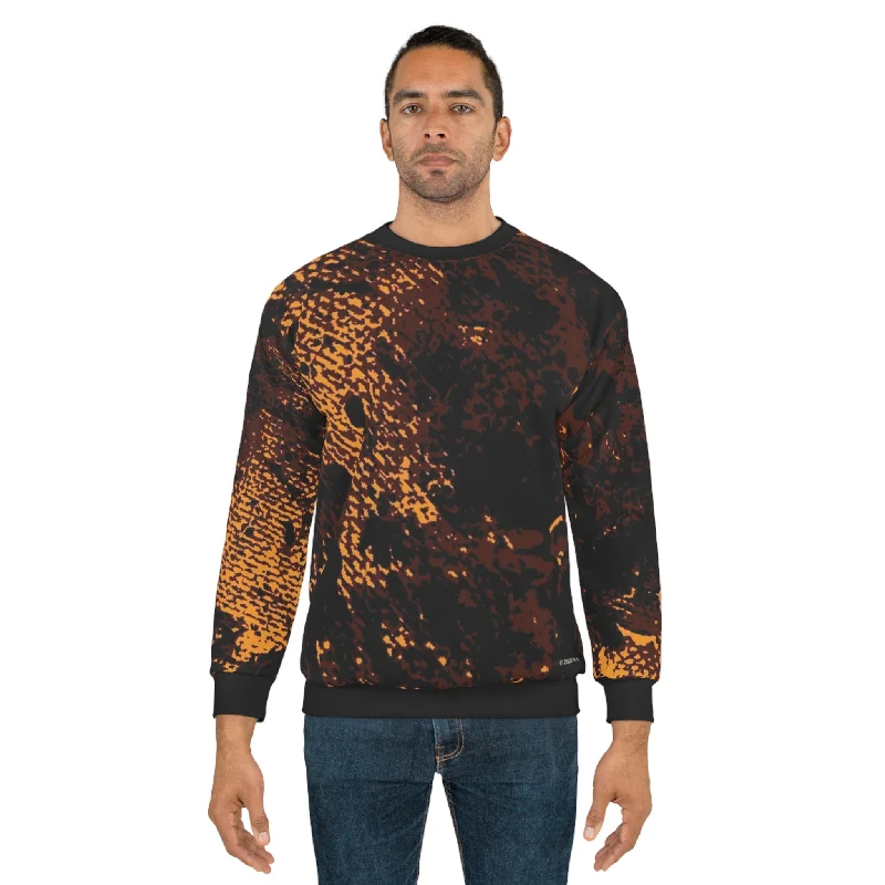 comfortable athletic sweatshirt"Mystic Cube" (Cosmic Fusion - Espresso/Topaz) - Unisex Sweatshirt