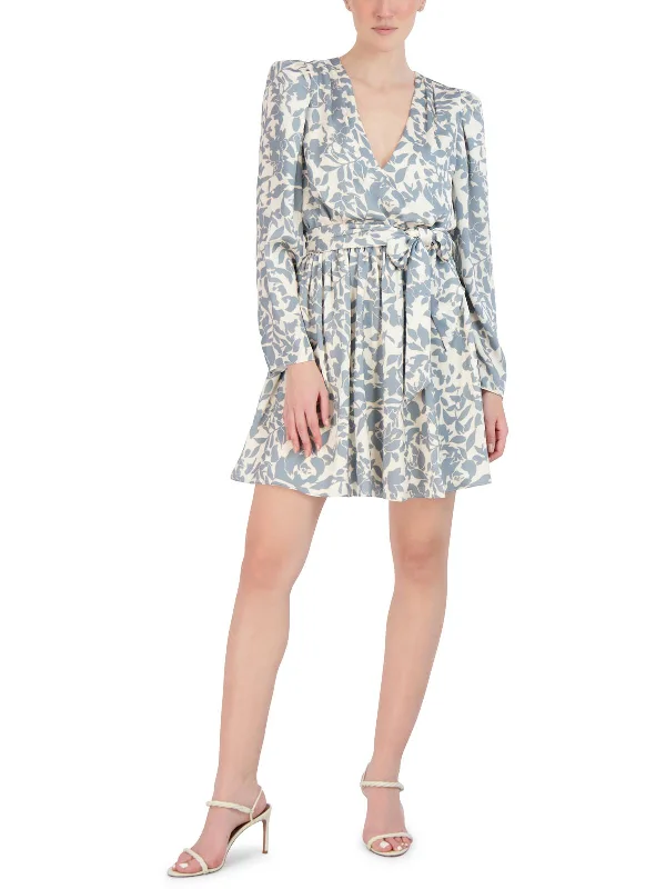 elegant shift dressWomens Printed Mini Fit & Flare Dress