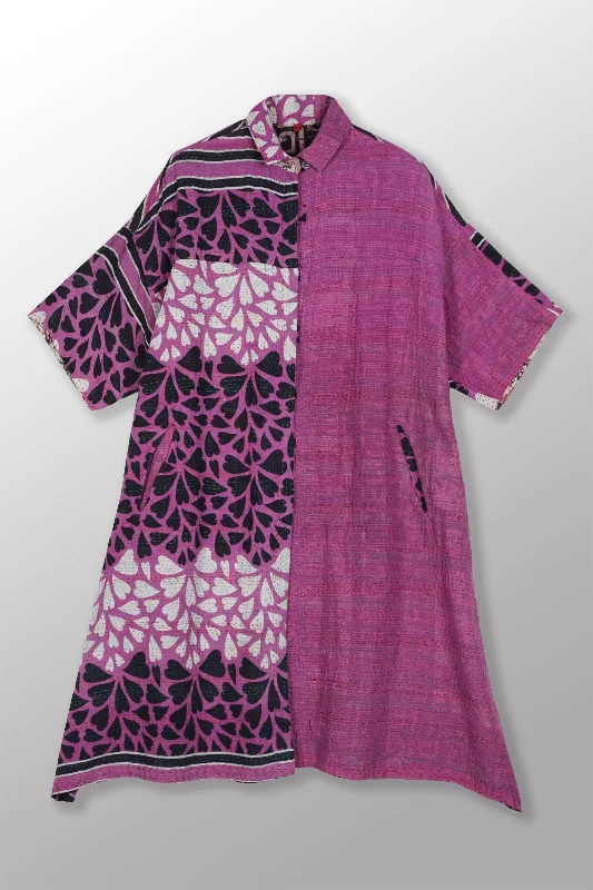Extra Savings VINTAGE COTTON KANTHA HALF SLV. SHIRT DRESS - cv2429-0012a -