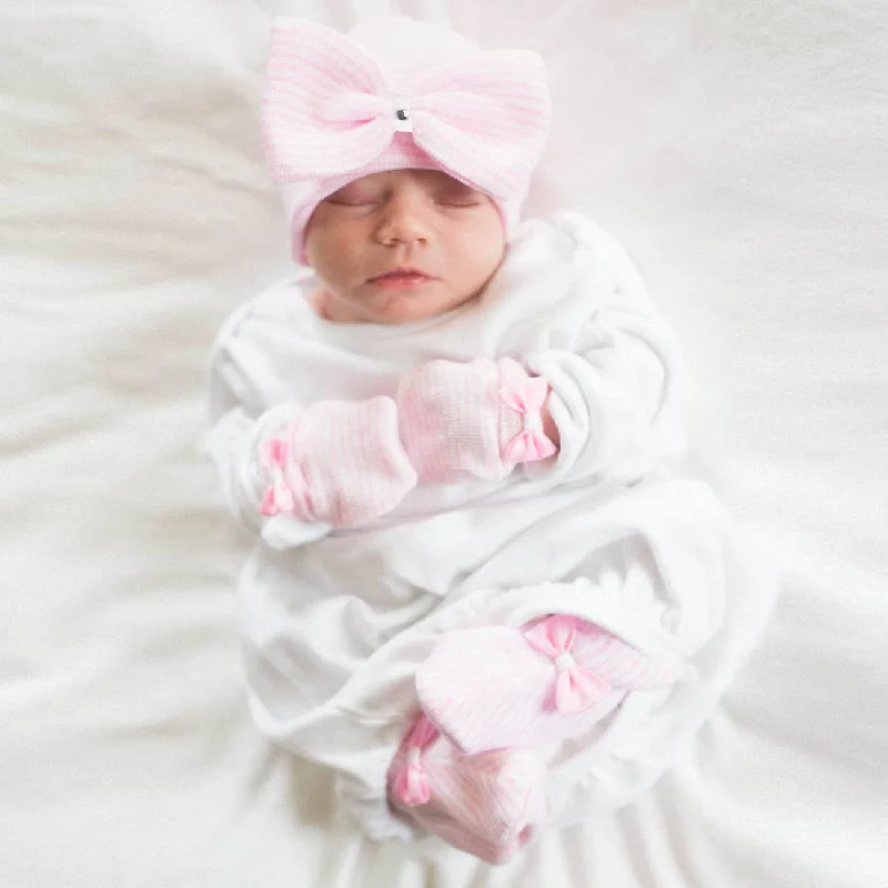 Shop and Save silk dressIlyBean Pink and White Stripped Nursery Set