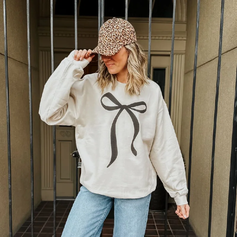 workout-ready hoodieNeutral Bow Plush Crewneck