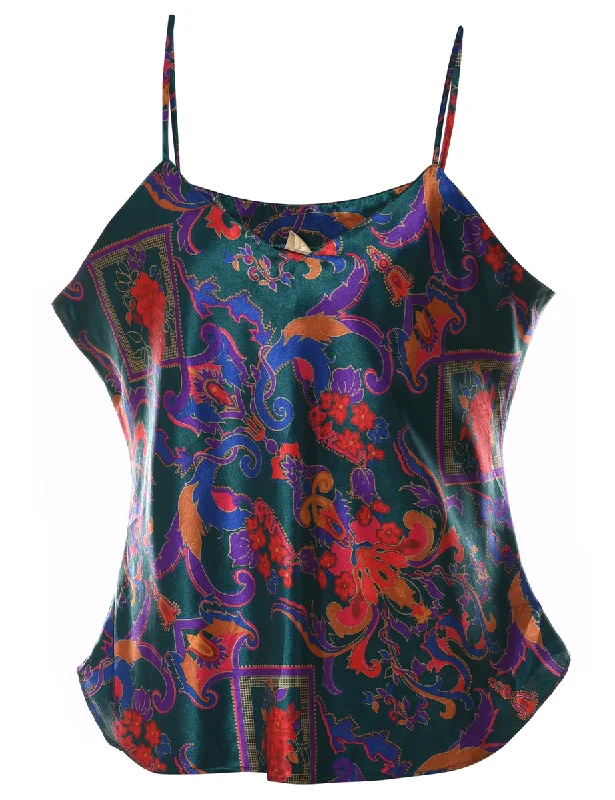 Closeout Sale graphic coatPaisley Print Multi-Colour Camisole - L
