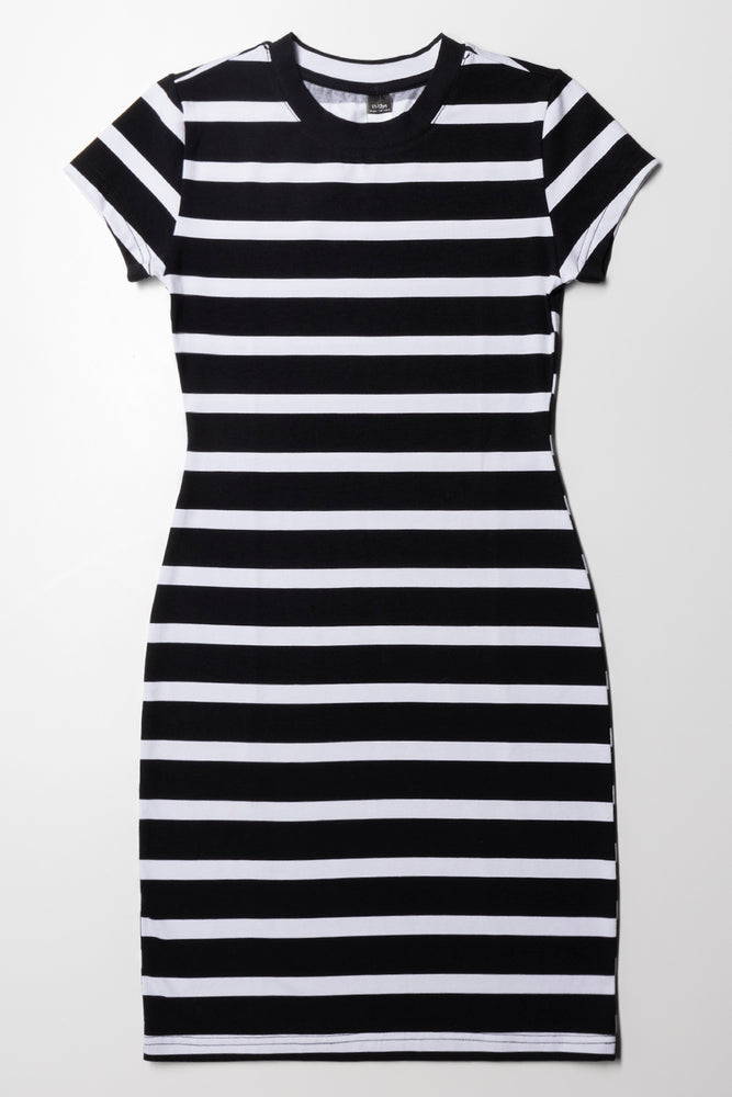 casual shift dressStriped Bodycon Black